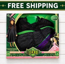 UNIVERSAL'S WICKED - SIZE: 4 - 6X - Deluxe Elphaba Black Dress, Cape  Hat Set 