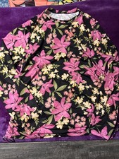 Hurley Women's Floral Rash Guard UPF 50 