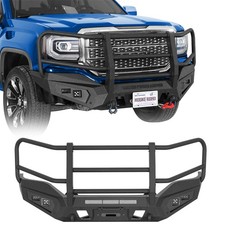 Fit 16-18 Gmc Sierra 1500 Steel Front Bumper W Winch Plate Full Grille Guard