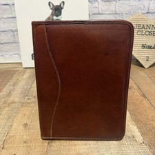 Jack Georges Cuero Organizador de Negocios Almohadilla Folio Cartera Carpeta - De Colección