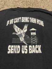 Vintafe 90’s Single Stitch Freedom Isn’t Free P.O.W Black T Shirt Sz 2XL Rare