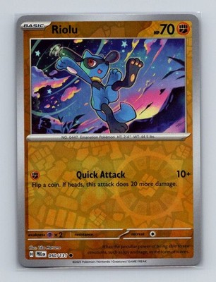 Riolu 050 Baby Pokemon Prismatic Evolutions Reverse Holo Card NM+ (a)