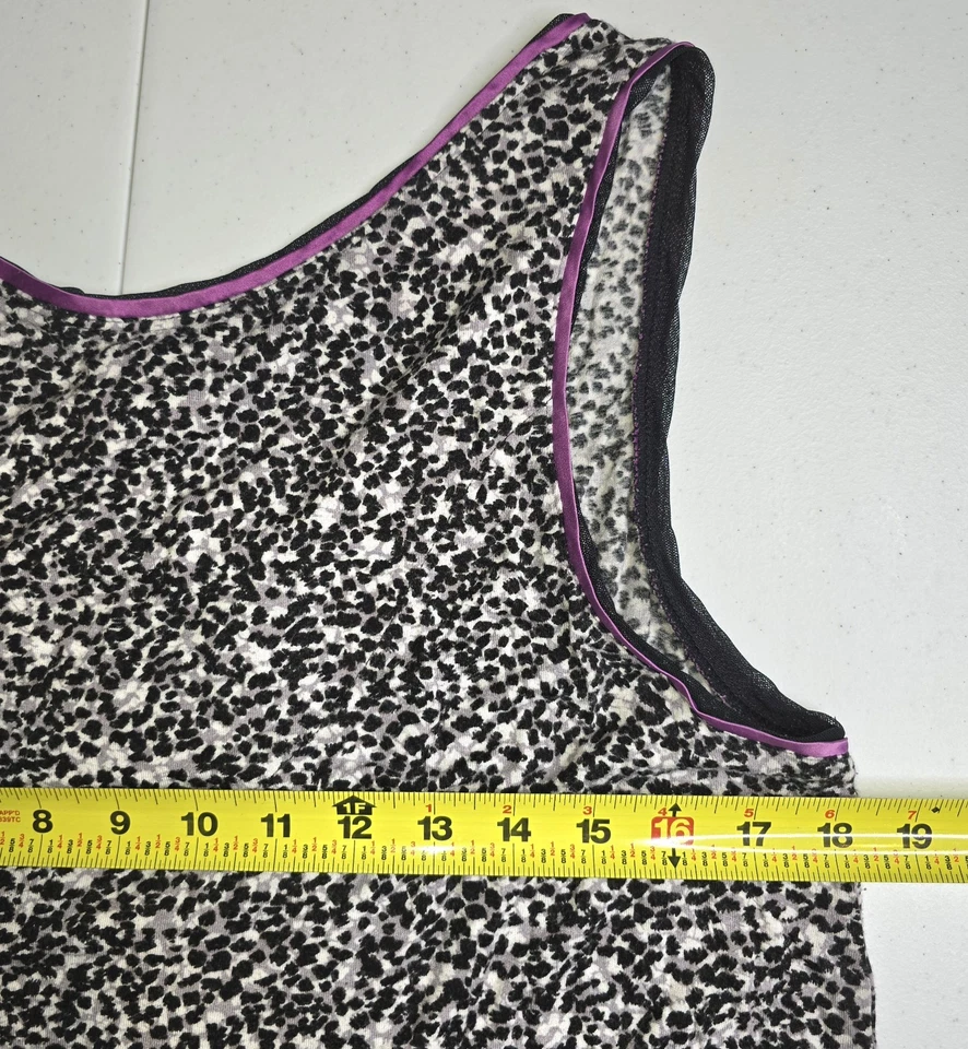 SIMPY VERA WANG женщин 2 X черный белый животных печати ночная рубашка -1204 - Изображение 4 из 4