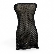 Black Mesh Dress | Women’s One Size| Rhinestone| Grunge| Club Dress