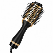 4 in 1 Hot Air Brush Hair Dryer Volumizer Ceramic Blow Dryer Styler Gold