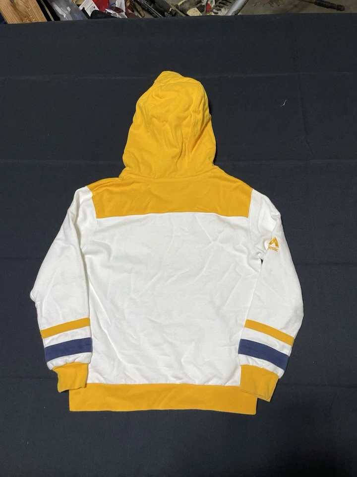 Nashville Predators NHL Majestic Blanco Amarillo Sudadera con Capucha Juvenil Mediana Foto 4 de 4