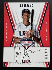 2019 Panini USA Baseball Stars & Stripes 🔥 Black Ink /499 CJ ABRAMS AUTO RC 🔥