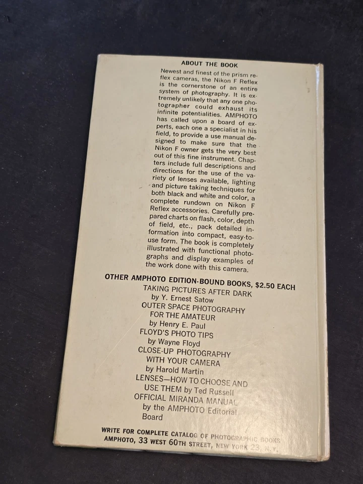 Tablero editorial oficial Nikon F Reflex manual amphoto (1960/1961) tapa dura Foto 4 de 4