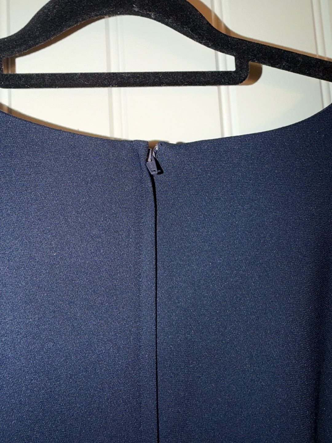 Villager A Liz Claiborne Company Women's Navy Blue V-Neck Short Sleeve Sheath Dr, photo 5