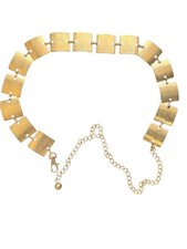 Gold Square Plate Chain Belt Y2K Festival Rave Metal Statement Adjustable OS