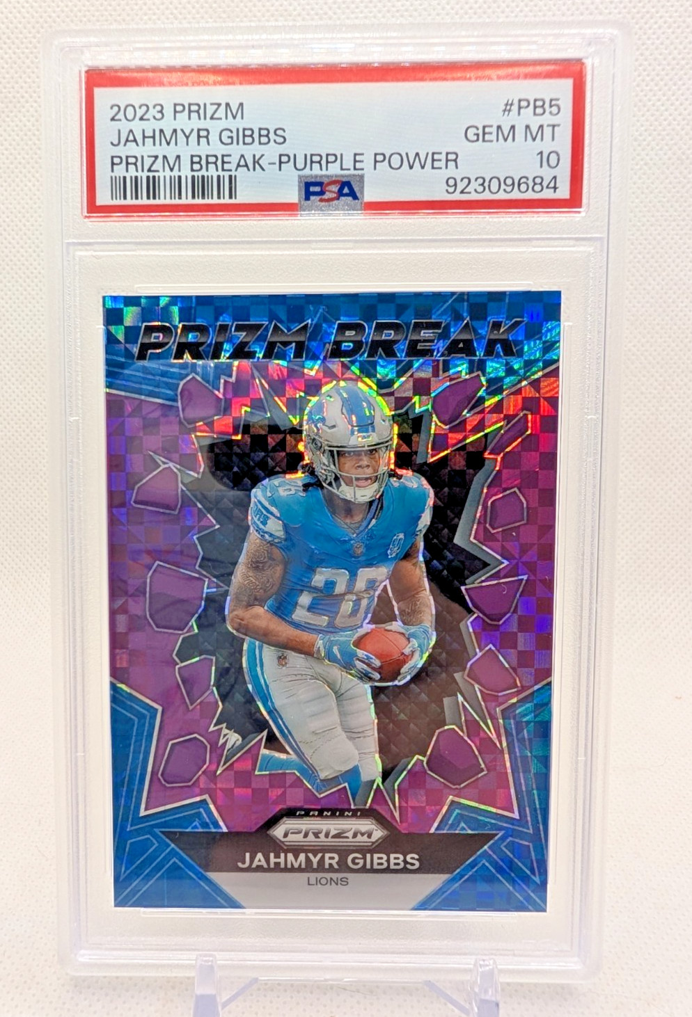 Jahmyr Gibbs Panini Prizm Break #PB5 Purple Power