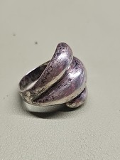 Vintage large Sterling Silver wave Ring Size 9 - 12.55 grams