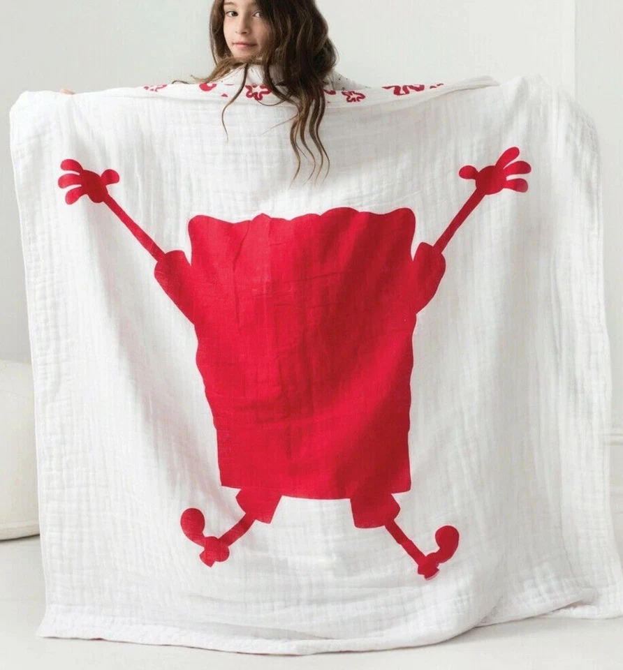 ADEN + ANAIS CLÁSICO ALGODÓN MUSELINA MANTA DE ENSUEÑO ROJO BOB ESPONJA PANTALONES CUADRADOS Foto 3 de 3