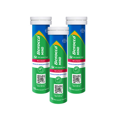 Berocca Mind Berry Brausetabletten 8 x 15 Tabs (Box)