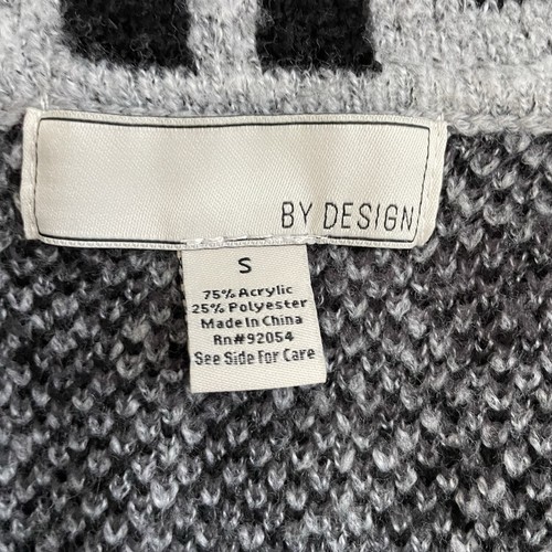 BY DESIGN Shacket Cardigan Gray/Black. Size: Small Open Front - Picture 12 of 12