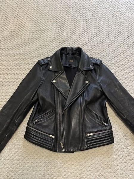 Men Maje Leather Jacket Black 40
