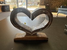 Wooden Art Handmade Heart Shaped Shadow Box Primitive