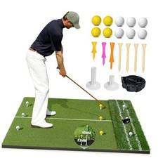 Dual Turf Golf Mat - Practice Indoor/Outdoor, 5 x 4 ft Hitting Mat with