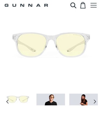 GUNNAR RUSH Crystal Clear Blue Light Blocking Glasses Amber Lens Square 