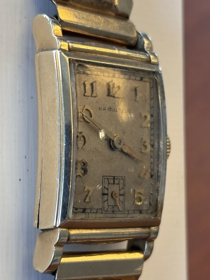 Hamilton платье часы, редкая подлинный винтажный заводной, Baldwin эластичной лентой 10KGF - Изображение 3 из 4