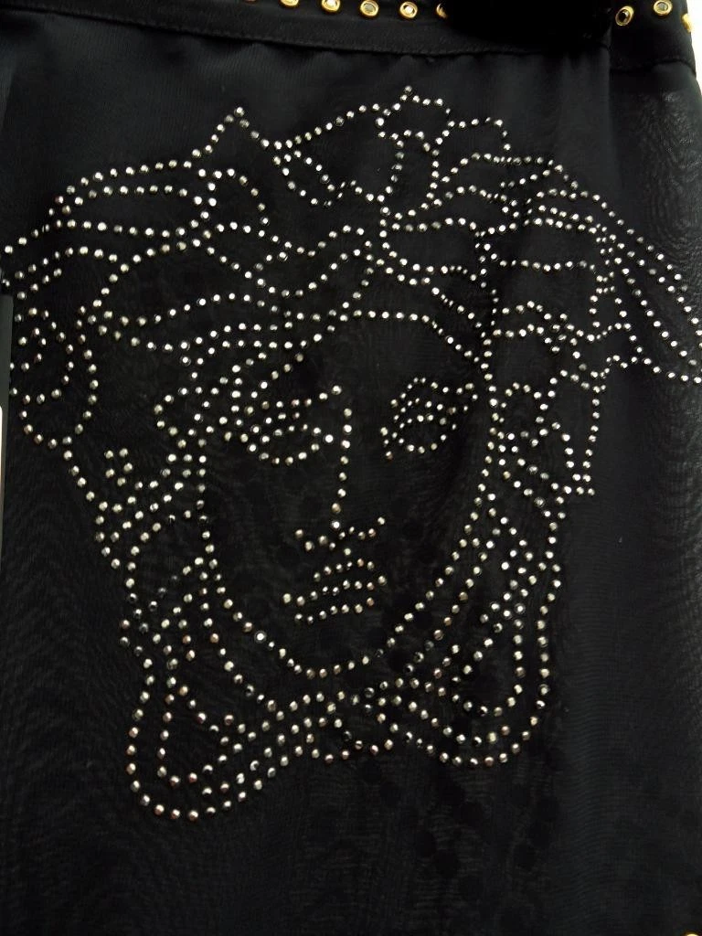 Versace Stud Medusa Coverup Beachwear UK6 8 US2 4 Gonna Abito Sarong Caftano Nuovo