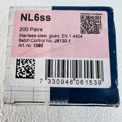 NEW BOX NORD-LOCK NL6SS (M6) VIBRATION PROOF LOCK WASHERS (200 PAIRS) 1080