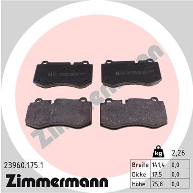 Zimmermann brake pad set, disc brake 23960.175.1