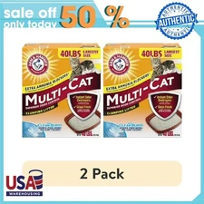 2 Pack ARM & HAMMER Superior Odor Control Cat Litter, Multi-Cat Clumping Litter