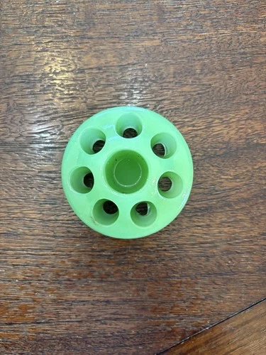 Vintage Fenton Jadeite Green Glass Flower Frog Epergne Horn Nymph Holder