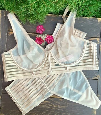Victoria's Secret Luxe Lingerie Unlined Volle Bedeckung BH-Set 80B/S (36B/S US) - Bild 1 von 4