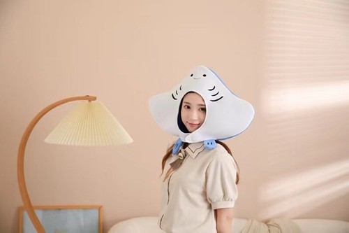 Men Women Manta Ray Cosplay Headgear Halloween Party Decoration Fish Funny Hat - Picture 5 of 9