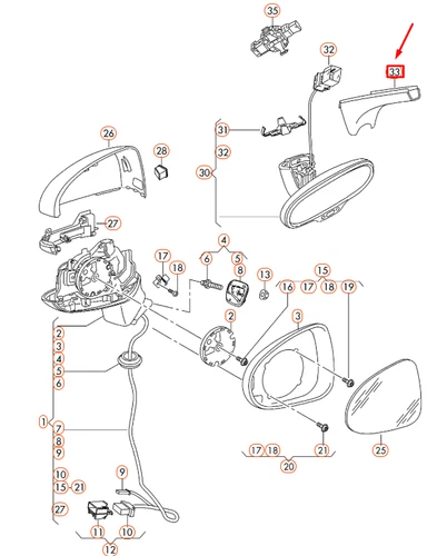 NUOVO RIVESTIMENTO SPECCHIETTO INTERNO AUDI A3 8V 8T0857593ABEP5 - Foto 9 di 10