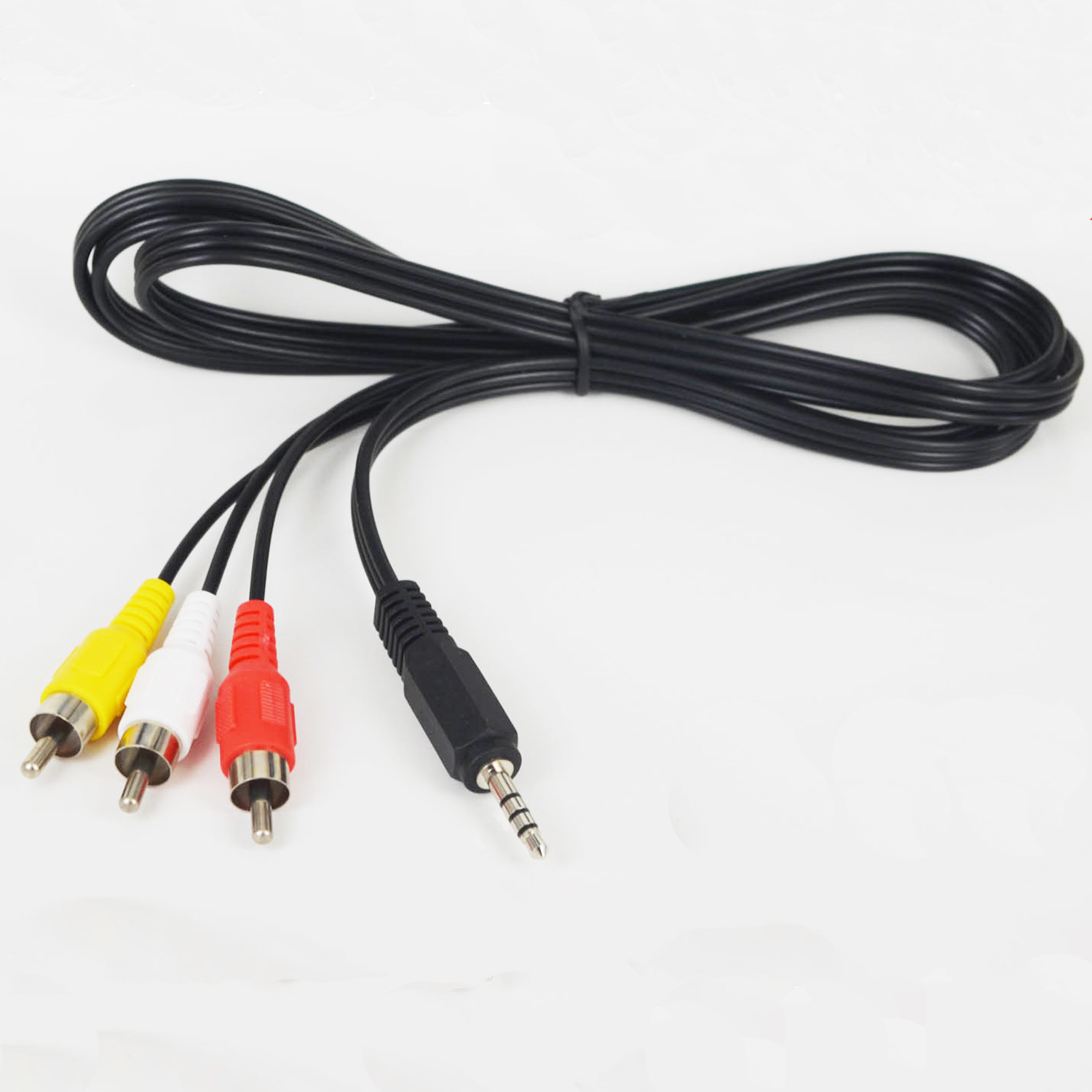 3.5mm to 3-RCA 4ft Composite AV Cable For Sharp Camcorder Viewcam VL series etc