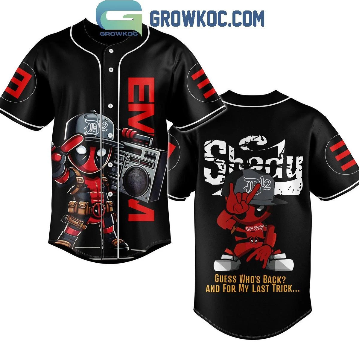 Eminem Deadpool Guess Who’s Back For The Last Trick Baseball Shirt