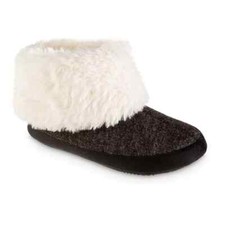 Isotoner Women Memory Foam Heather Knit Marisol Bootie Slipper Size M 6.5 / 7.5