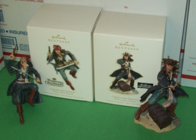 Hallmark Lot Captain Jack Sparrow Pirates of the Caribbean 2007 2011 Ornaments
