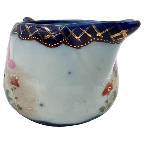 Antique 1891-1921 Nippon TE-OH China CREAMER Cobalt Edge Hand Painted Florals - Picture 5 of 7