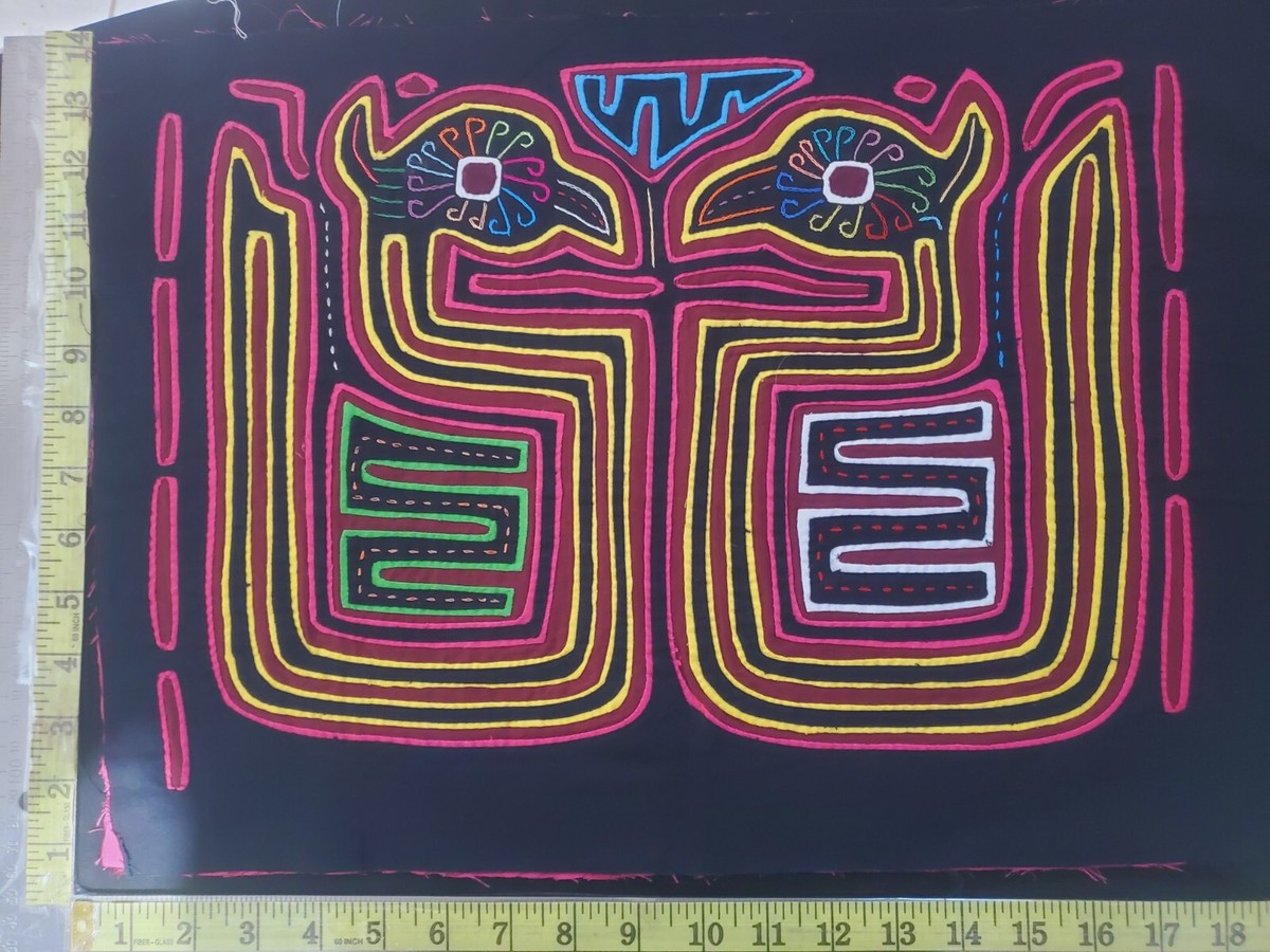kuna panel mola tribe line unframed vintage Panam 1957 bird | eBay