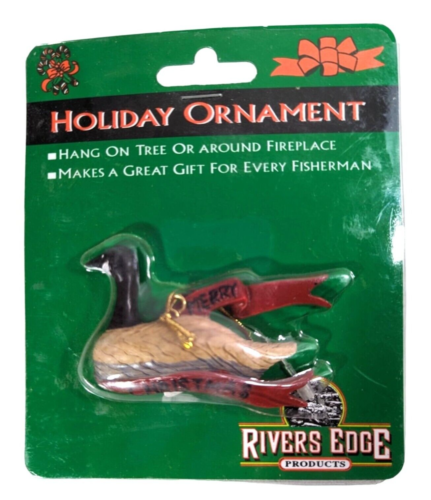 Rivers Edge Canadian Goose Hanging Ornament Merry Christmas Holiday Ceramic - Picture 1 of 2