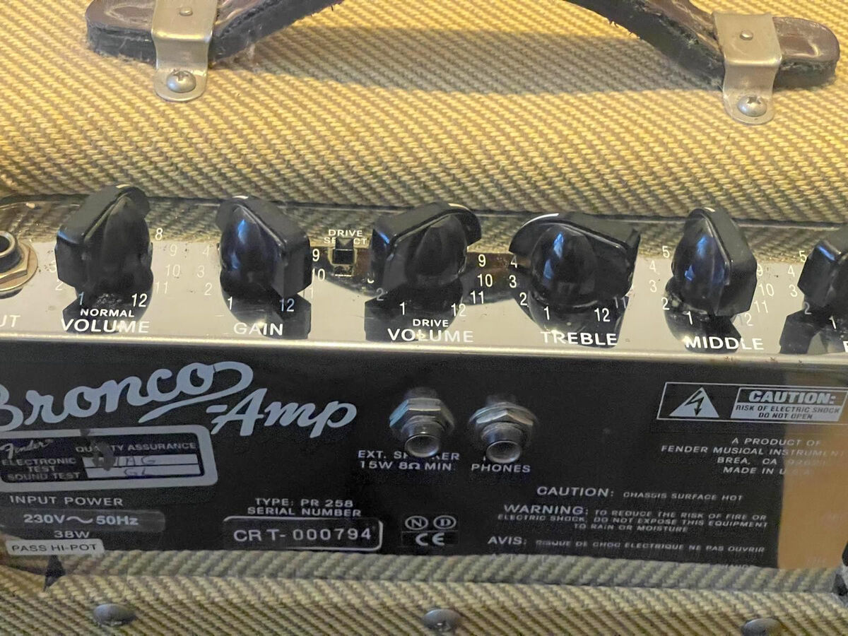 Fender Bronco Amp PR258 Vintage Combo Guitar Amplifier Tweed