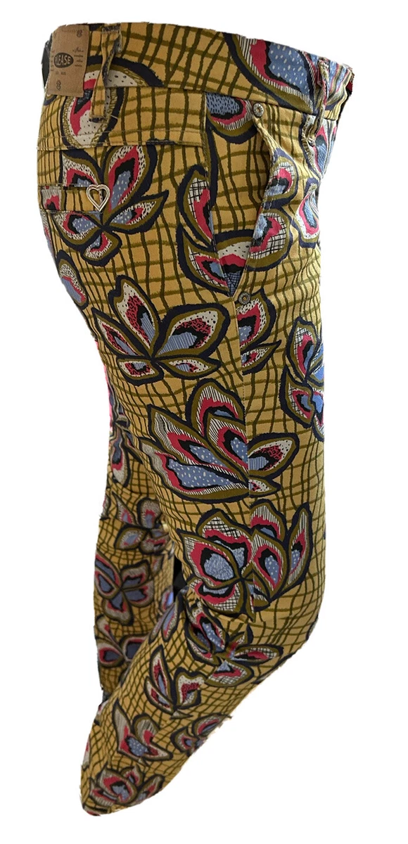 PANTALON CHINO FEMME PLEASE TAILLE FR 40 MOTIF ETHNIQUE SUPER ETAT