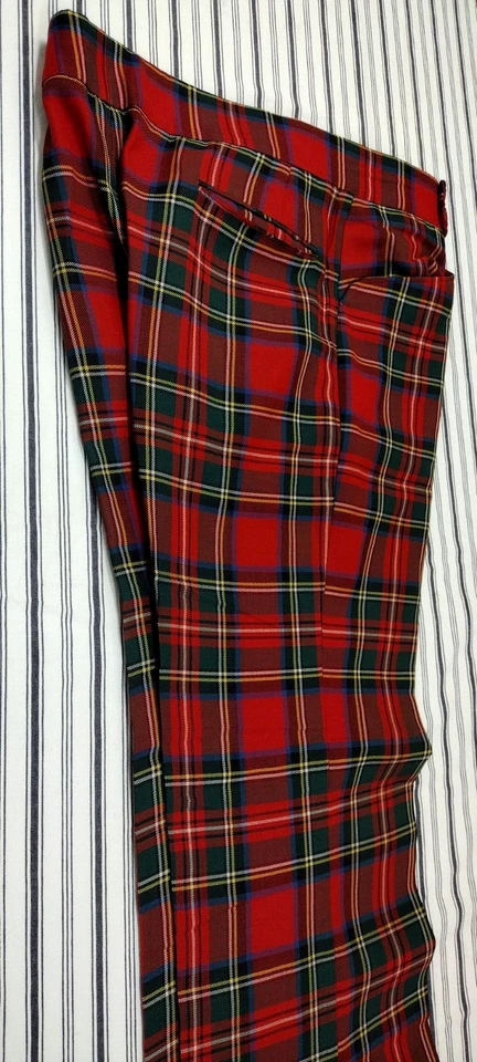 70-х красный клетку брюки панк эпохи размер 36 широкие ноги нарядный мужской праздник панк брюки - Изображение 3 из 4