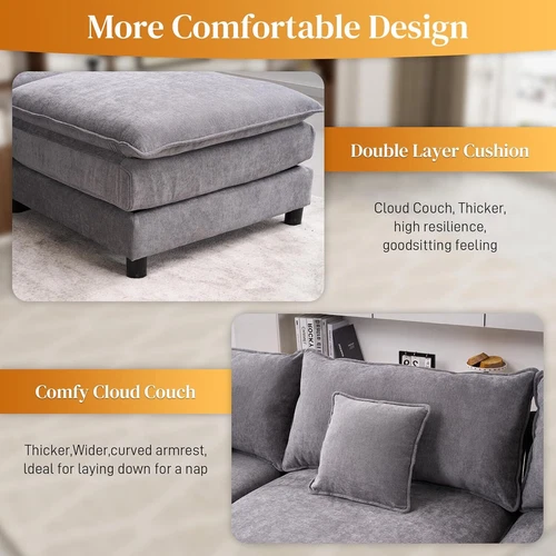 Corner Sofa Chaise Lounge DIY Sofa Free Combination Sofa U-shaped Sectional Sofa - Picture 3 of 14