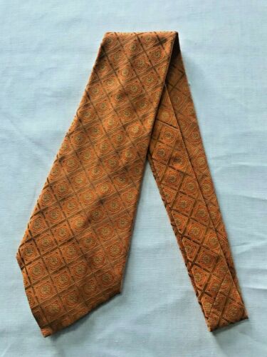 Vintage 1970's Kipper Necktie Wide Neck Tie - Geometric Abstract Burnt Orange  - Picture 1 of 3