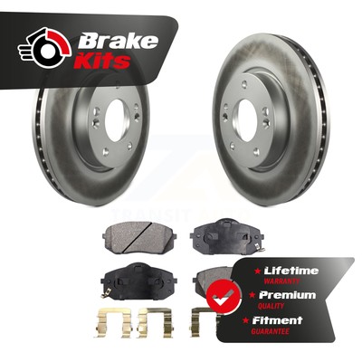 Front Coated Disc Brake Rotors And Ceramic Pads Kit For 2010-2012 Kia Rondo