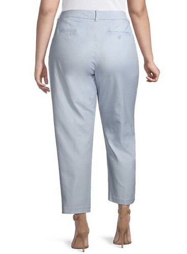 CORE Life Pants Women’s Plus Size 14W Light Blue Cropped Cotton Slash Pockets - Picture 2 of 11