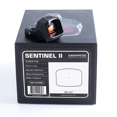 Original Swampfox Optics Sentinel II 1x20 Micro Reflex Red Dot sight RMSc 3 MOA