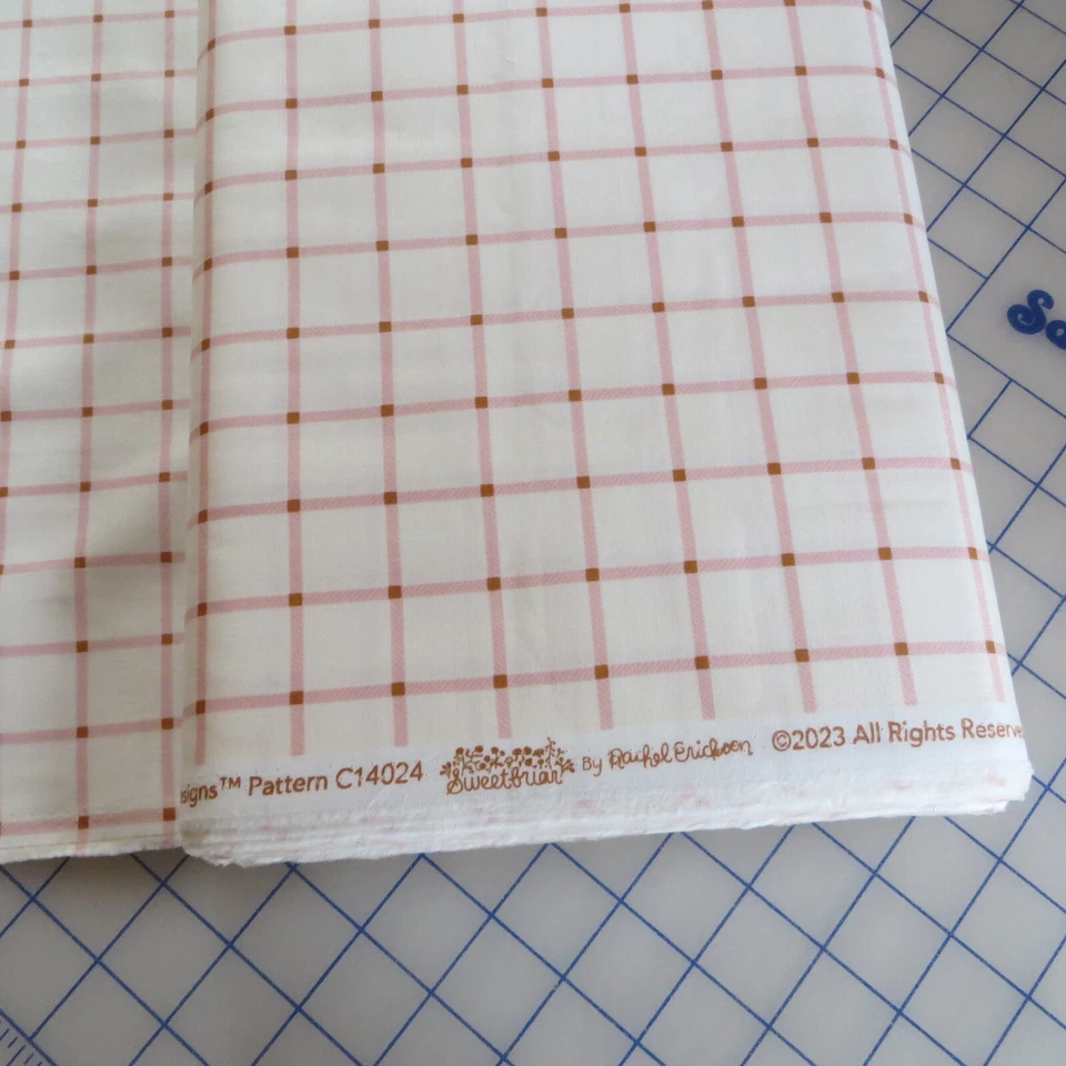 33" Long Bolt End, Cream Plaid By Riley Blake $3.99 Ships ANY Amount Of Fabric - Image 4 of 4