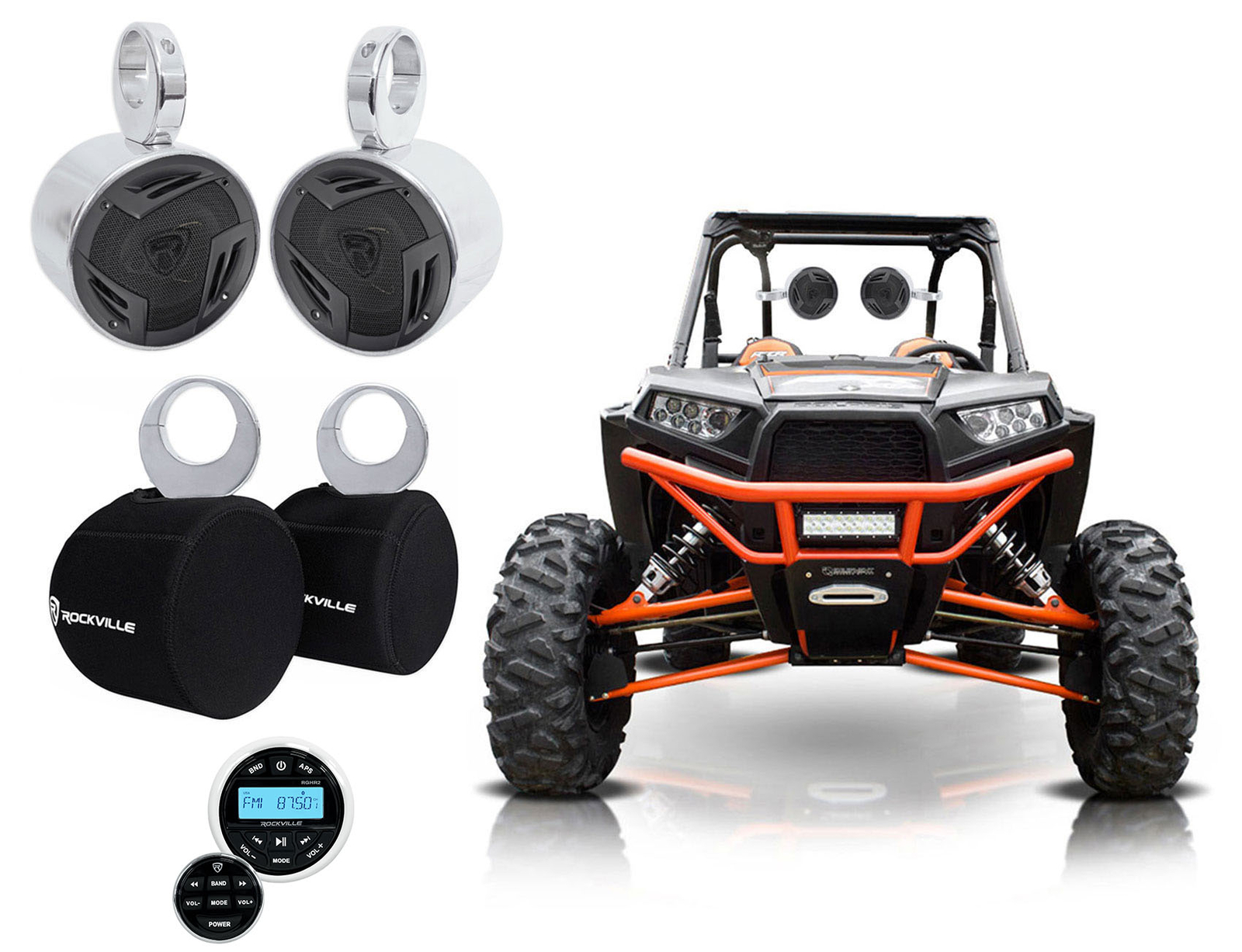 2 Колонки Rockville 525 Silver Tower чехлы Bluetooth-приемник RZRATVUTV 42390₽