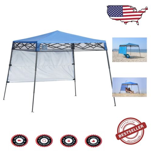 Portable 6' x 6' UV Protection Canopy with Integrated Half Wall & Easy Setup
